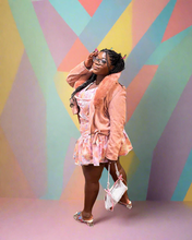 Load image into Gallery viewer, Pink Dragon Cowl Top & Pleated Skirt