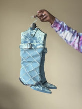 Load and play video in Gallery viewer, Marbled Denim Boots (1/1)