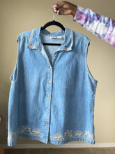 Load image into Gallery viewer, Denim Vest with Embroidery 1XL (1/1)
